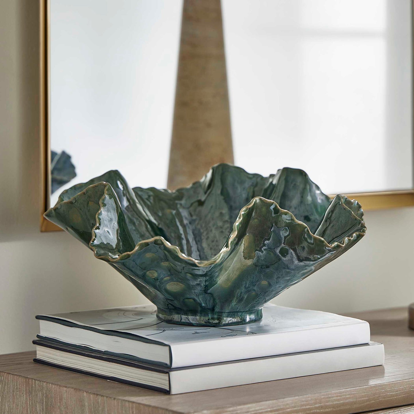 Verdant Bloom Emerald Outdoor Bowl