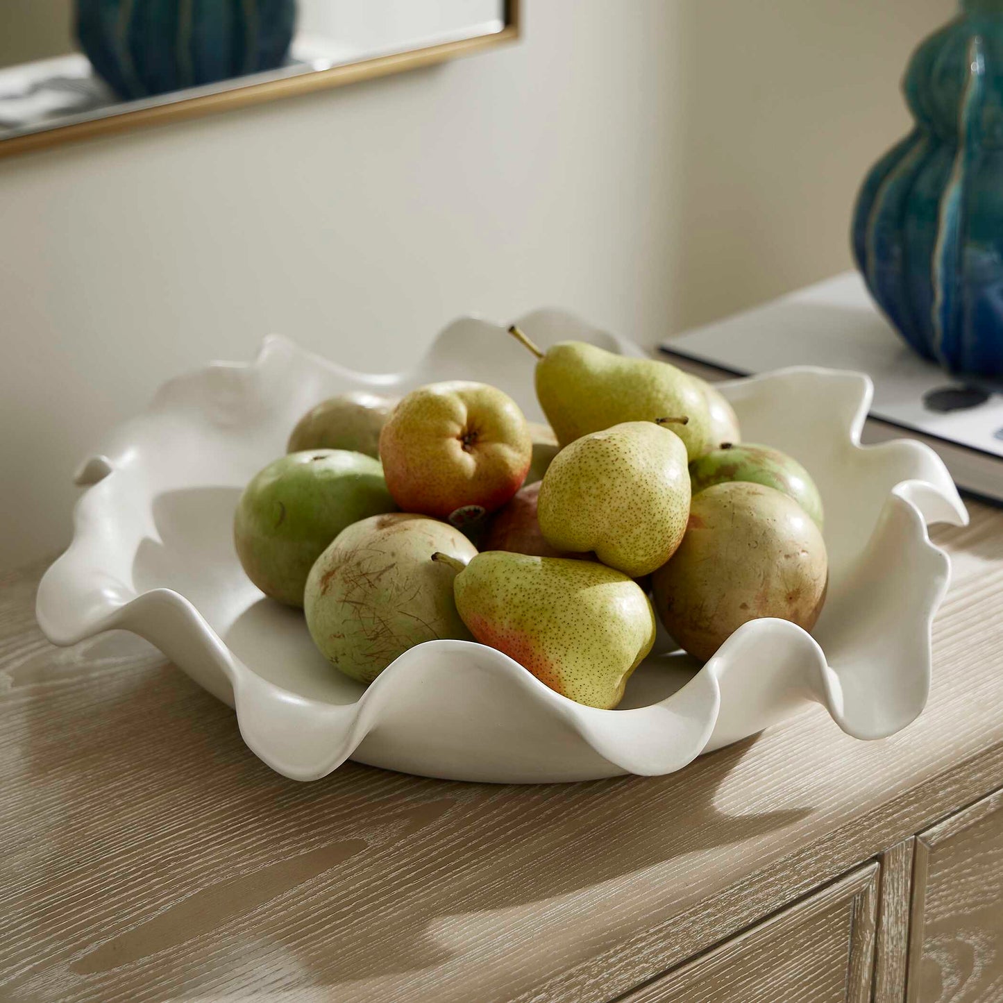 Wave Crest White Outdoor Bowl