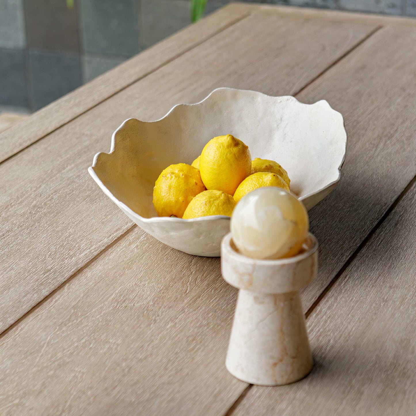 Obscura Warm White Outdoor Bowl