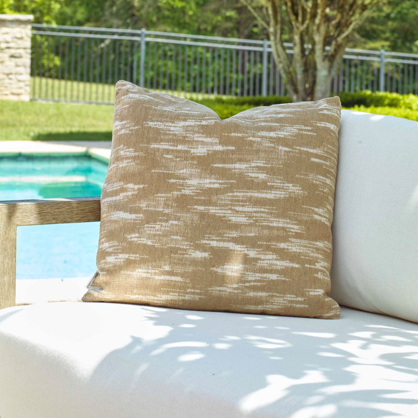 Mountains Outdoor Sand Toned Pillow