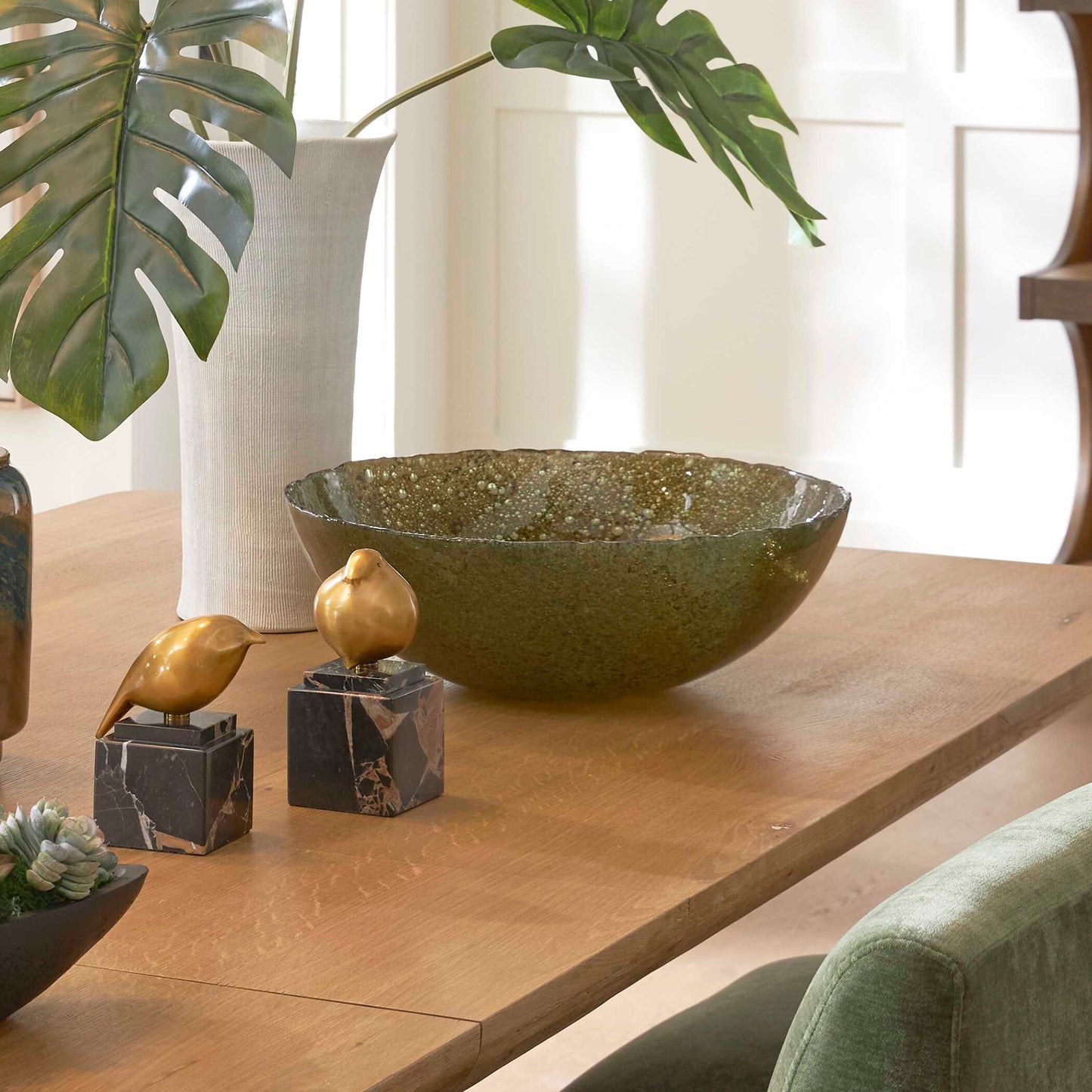 Veridian Shimmer Earthy Glass Bowl