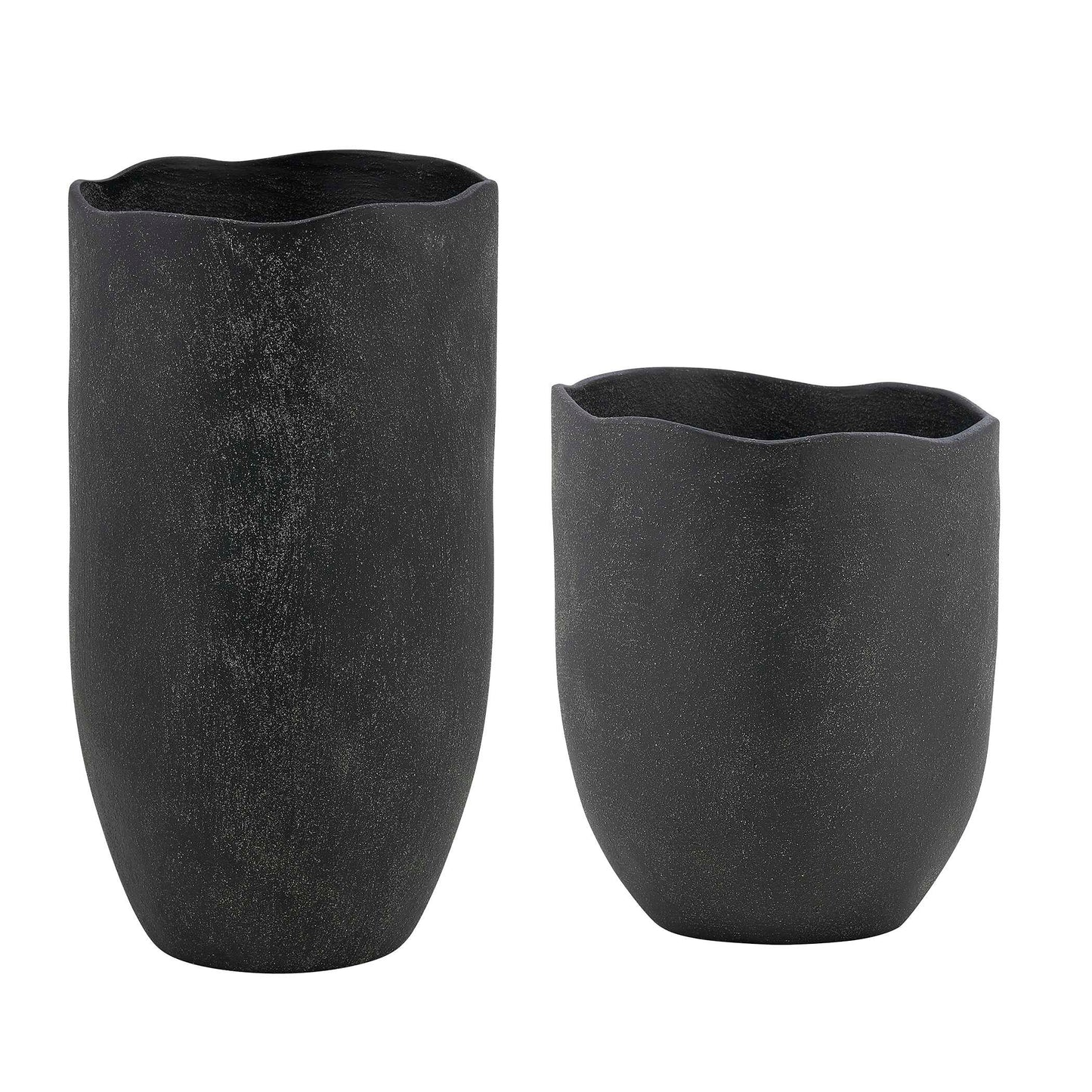 Komorebi Indoor-Outdoor Black Vases Set/2