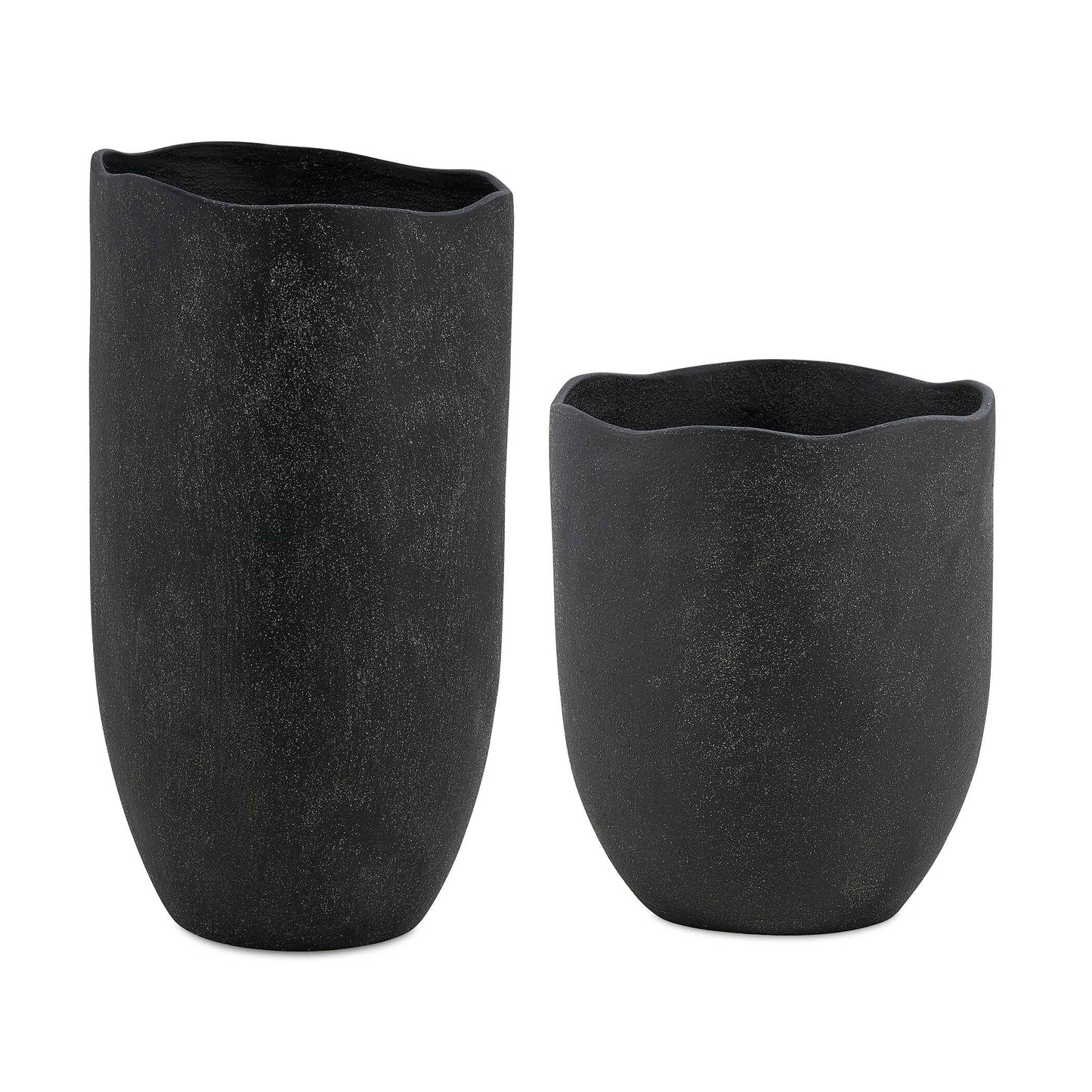 Komorebi Indoor-Outdoor Black Vases Set/2