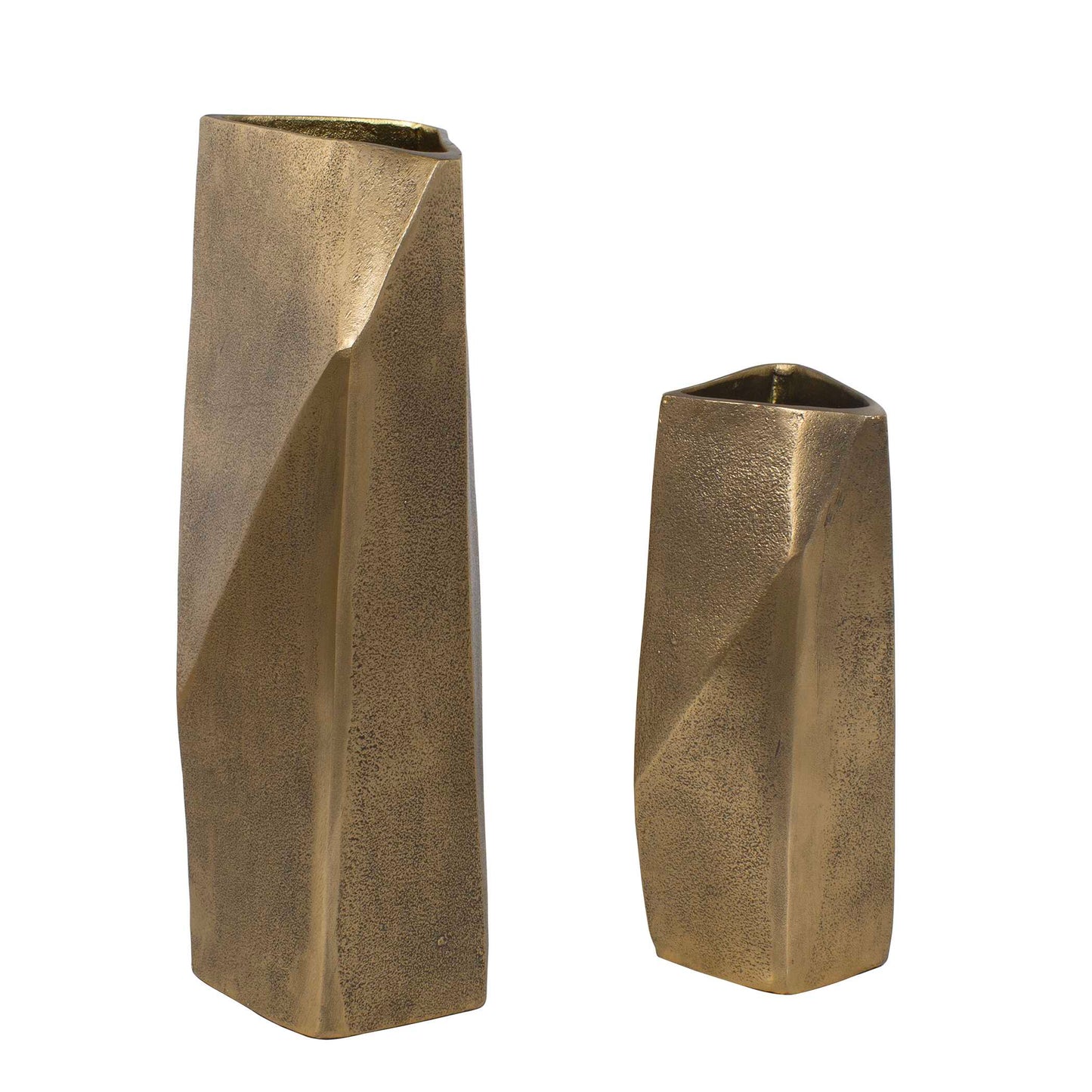 GeoForm Indoor-Outdoor Brass Vases Set/2
