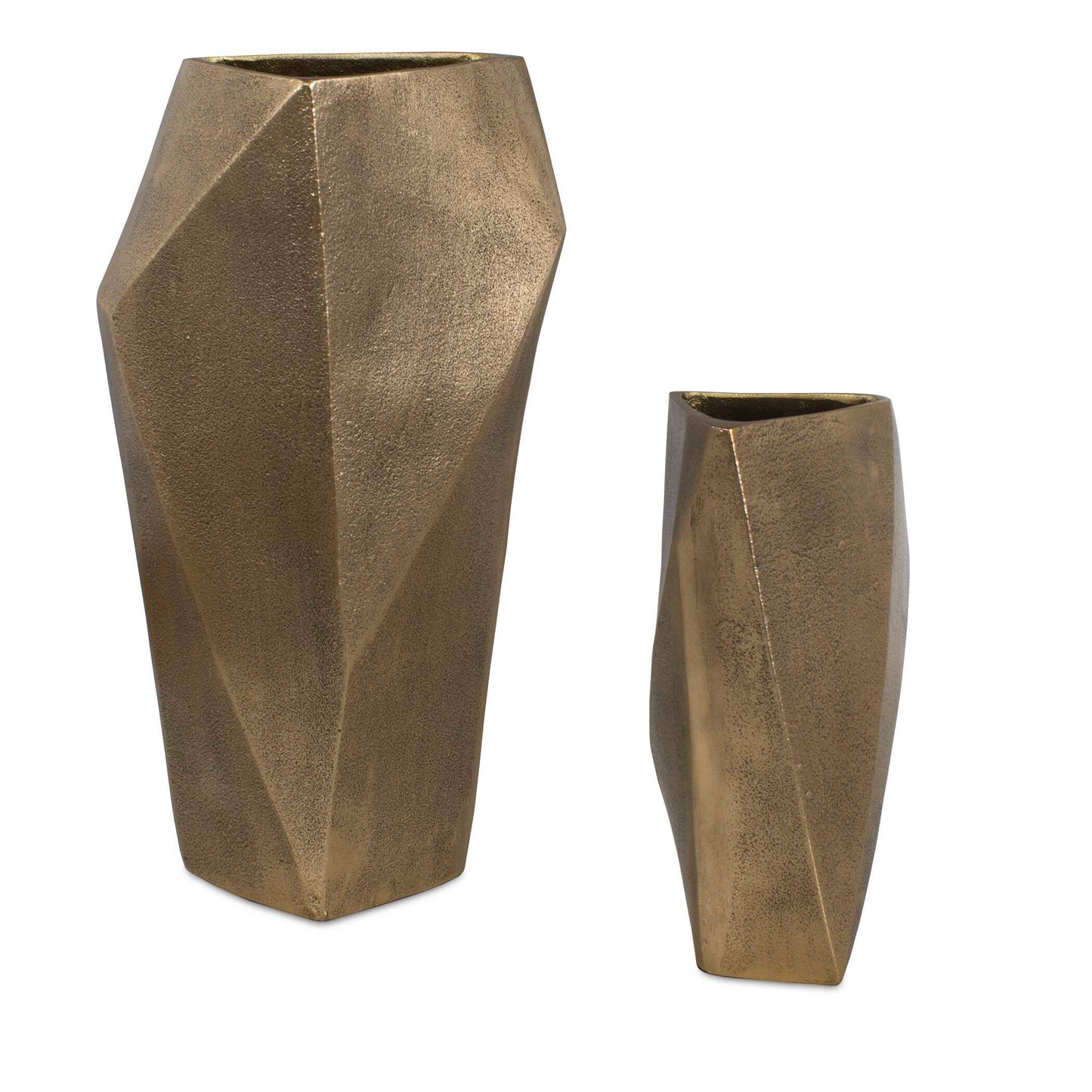 GeoForm Indoor-Outdoor Brass Vases Set/2