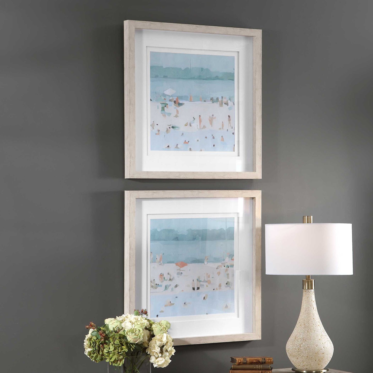 Sea Glass Sandbar Framed Prints Set/2