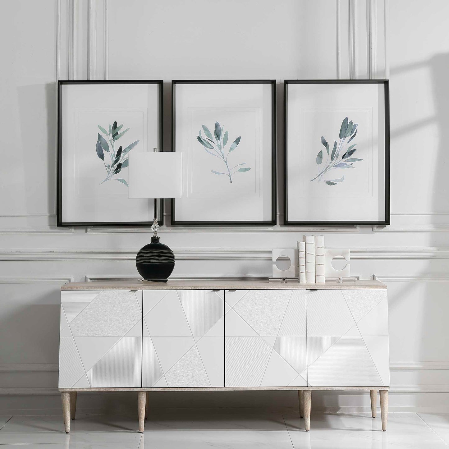 Simple Sage Watercolor Prints Set/3