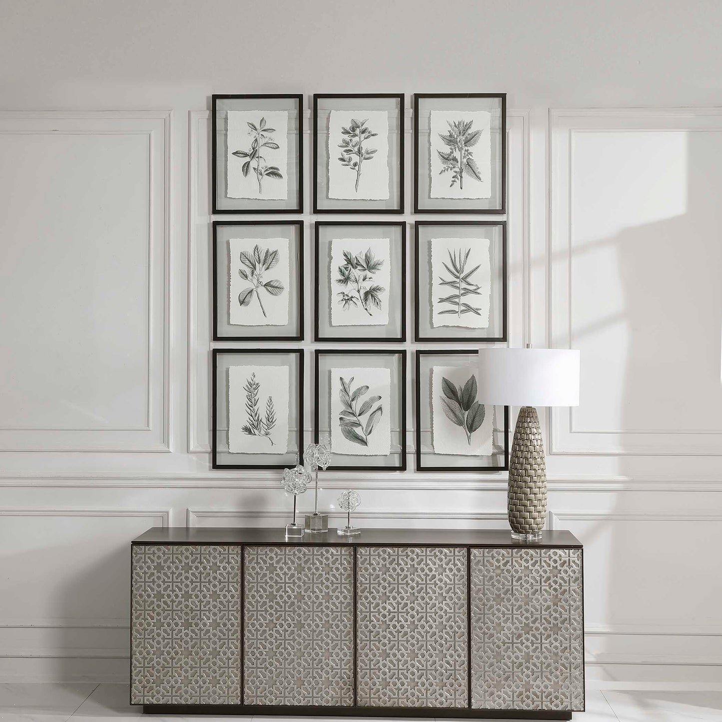 Farmhouse Florals Framed Prints Set/9
