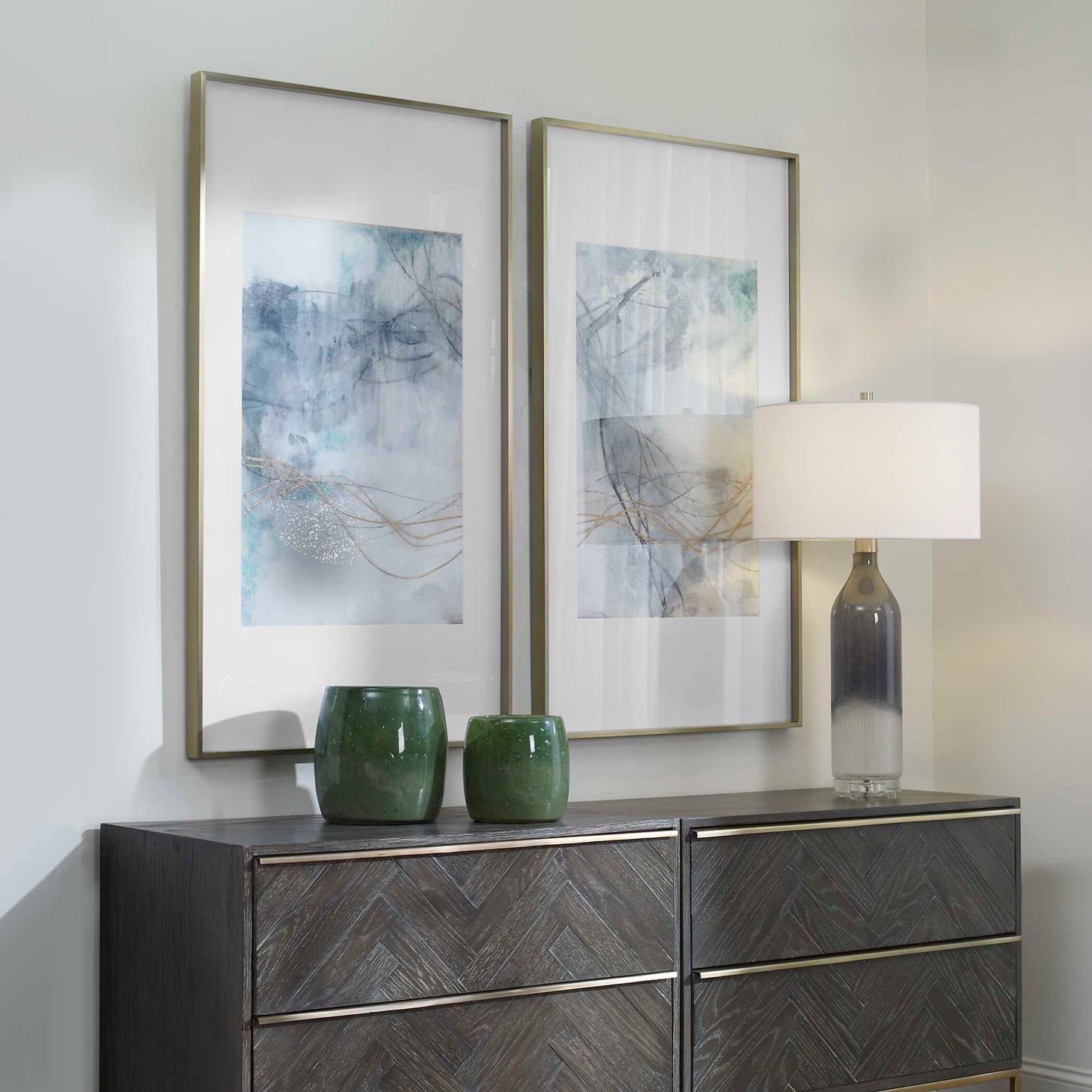 Undulating Oro Abstract Prints Set/2
