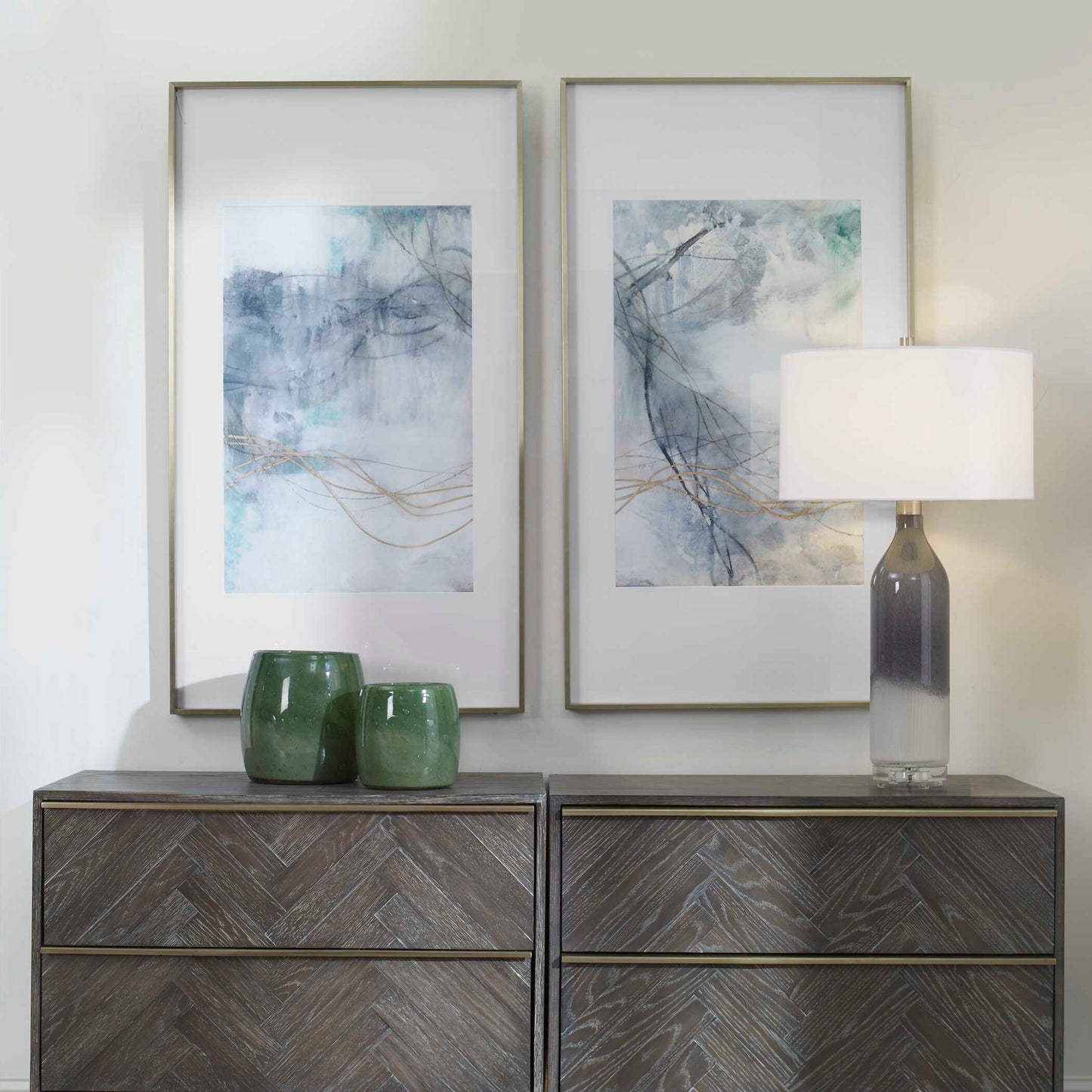 Undulating Oro Abstract Prints Set/2