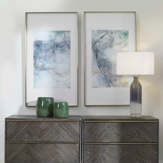 Undulating Oro Abstract Prints Set/2
