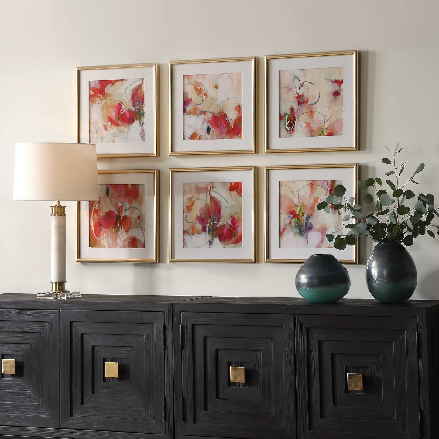 Fresh Start Red Abstract Prints Set/6