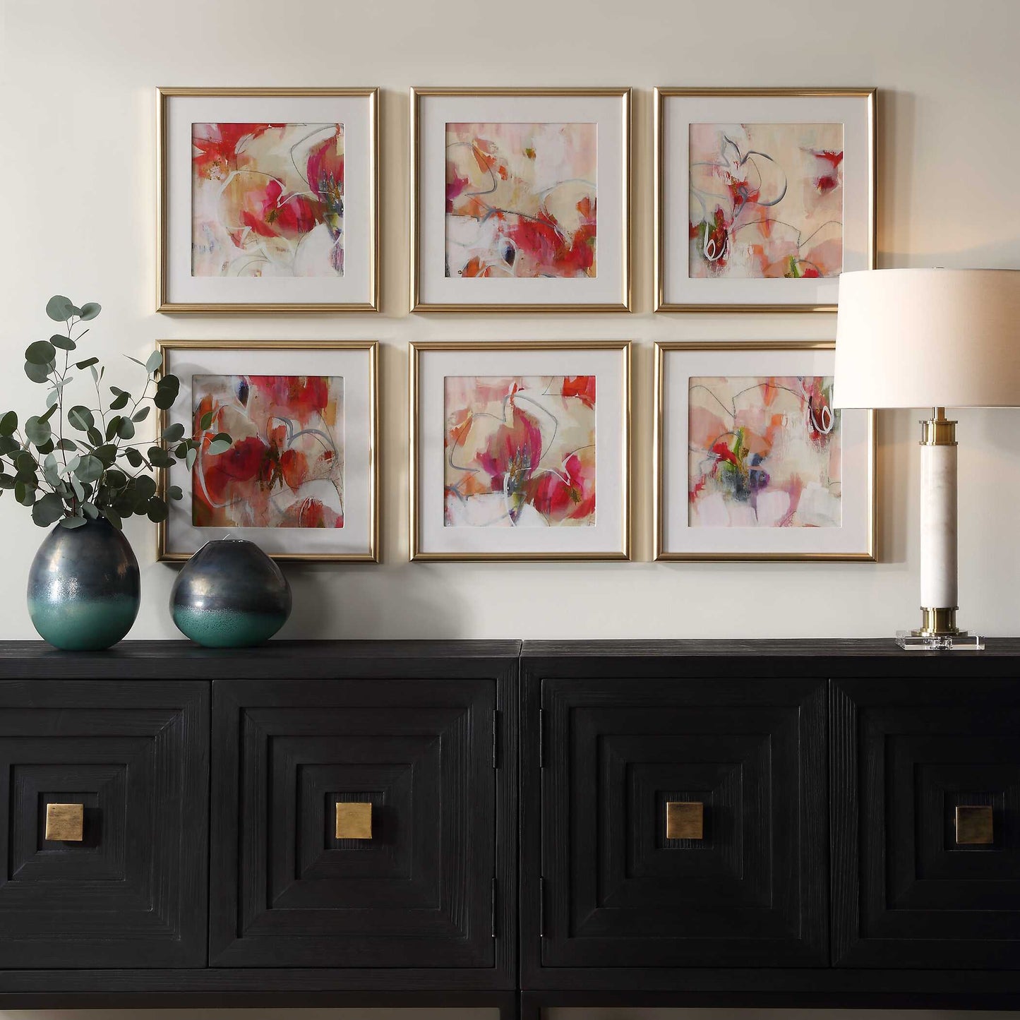 Fresh Start Red Abstract Prints Set/6