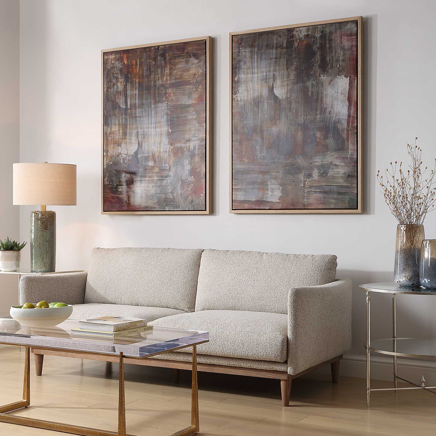 Molten Patina Framed Canvases Set/2