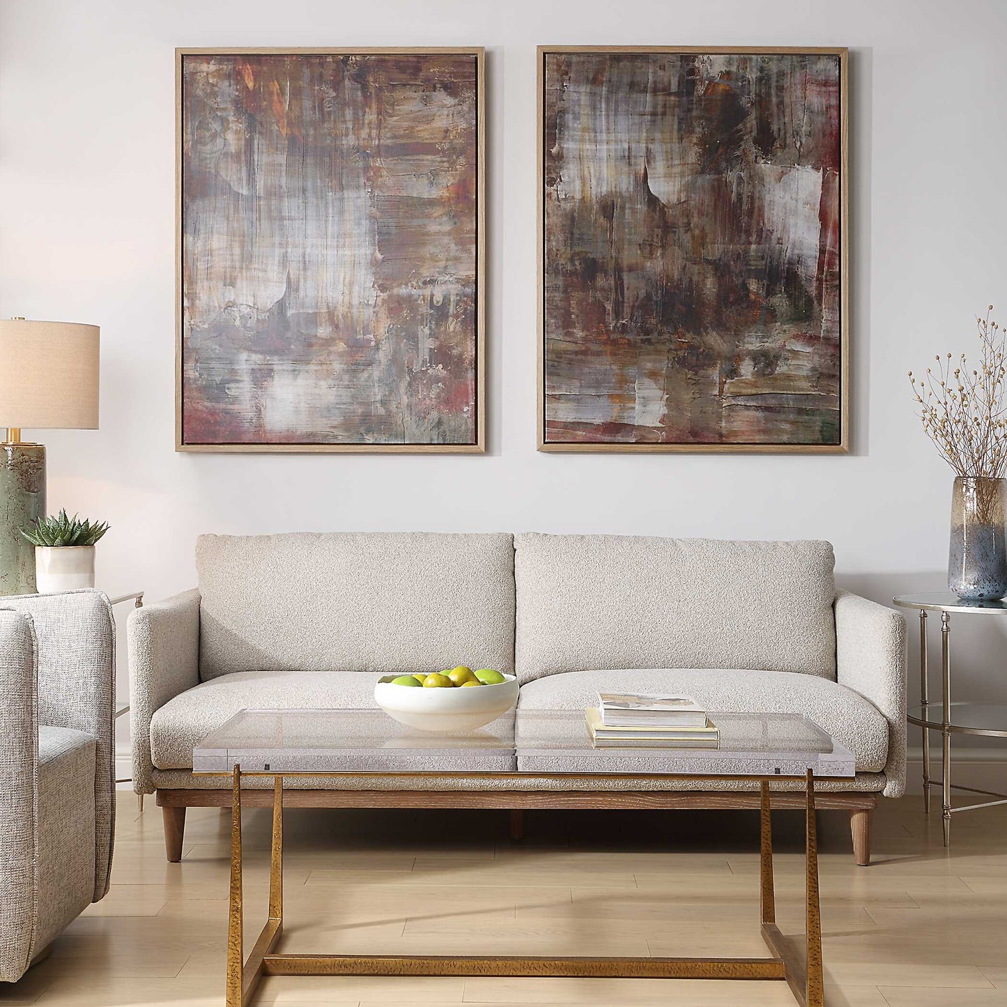 Molten Patina Framed Canvases Set/2