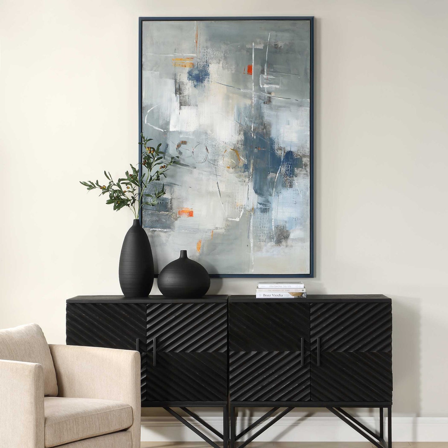 Blueprint Hand Painted Modern Art
