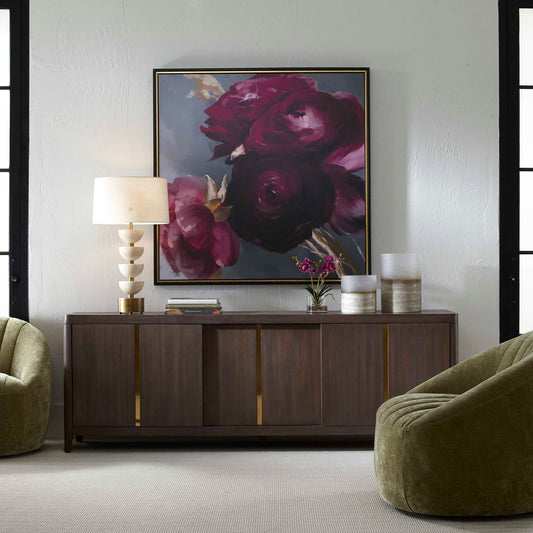 Plum Ranculus Framed Floral Art