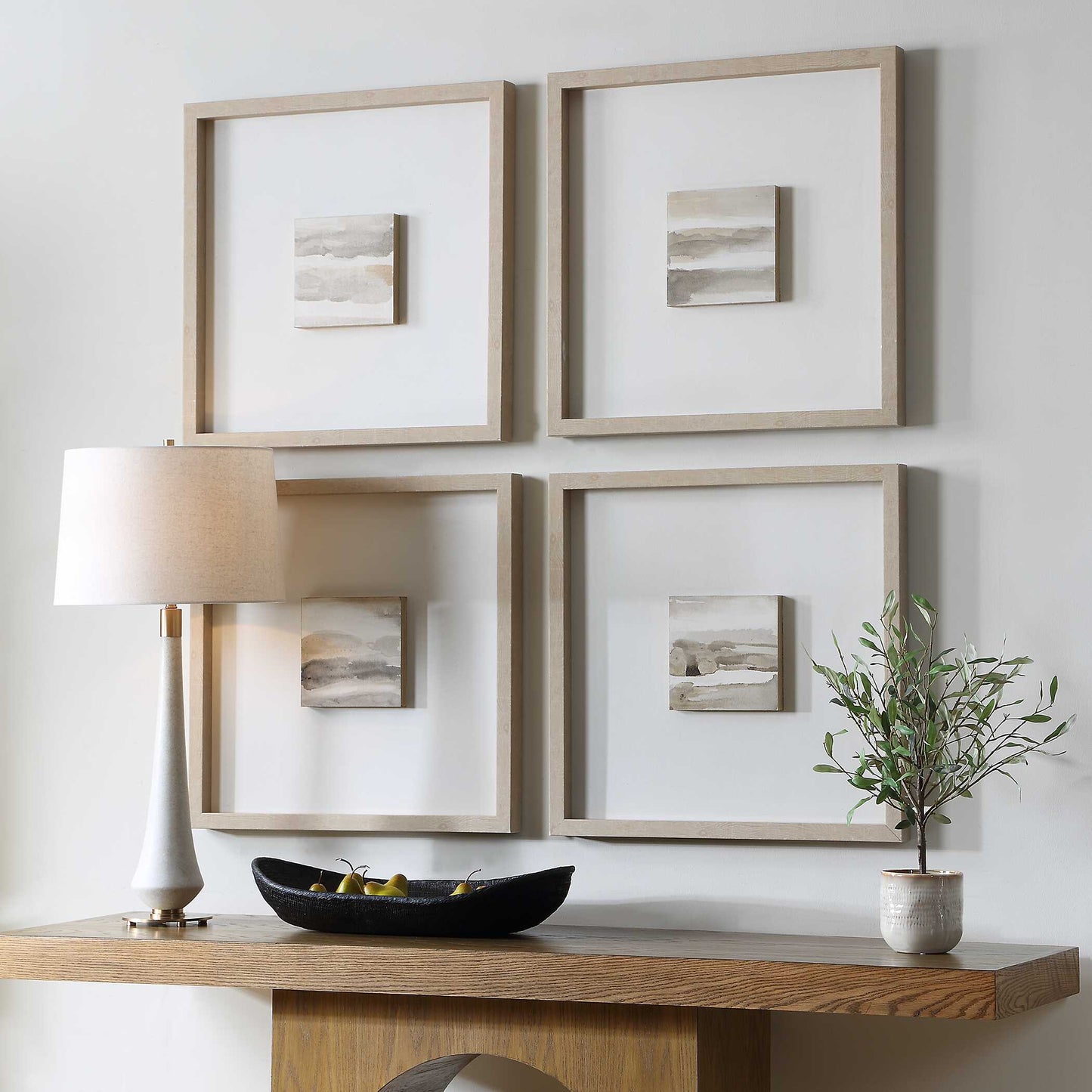 Studying Sepia Hand Painted Canvases Set/4