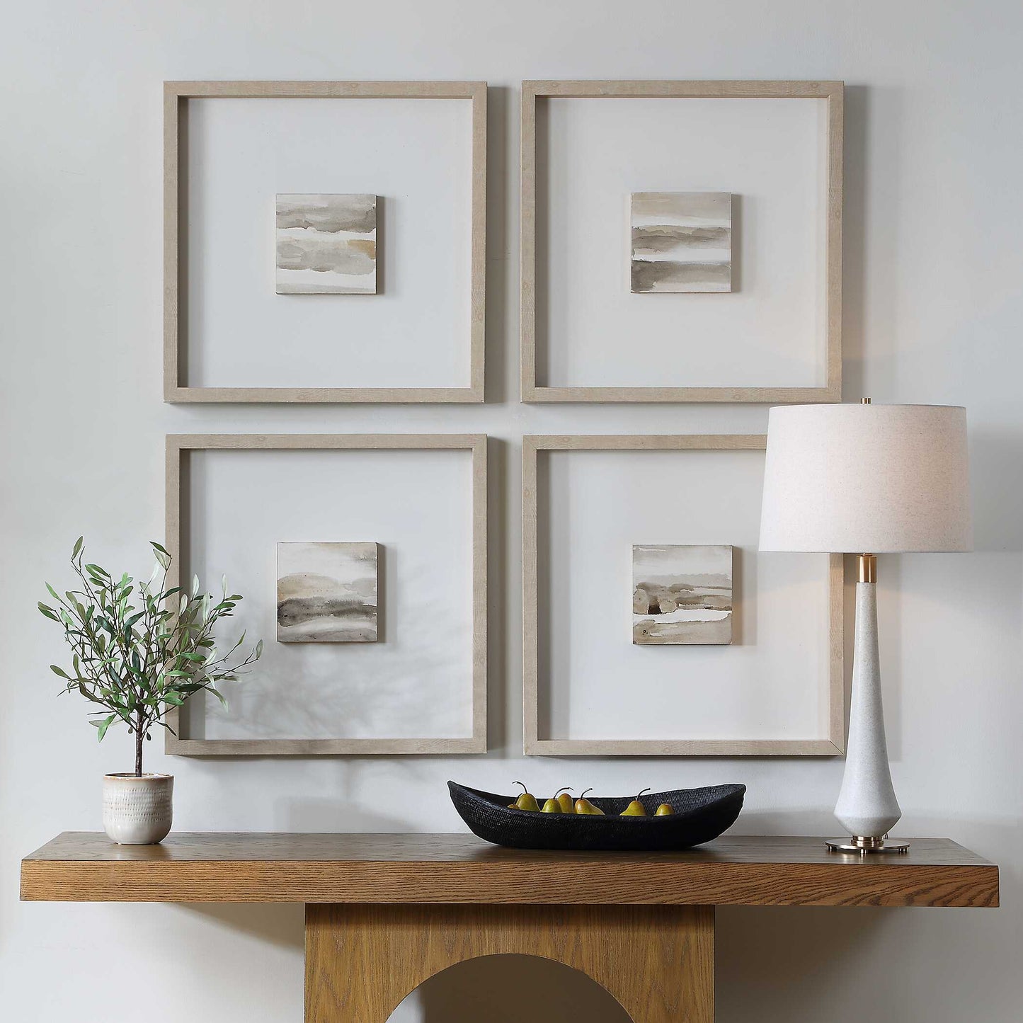 Studying Sepia Hand Painted Canvases Set/4
