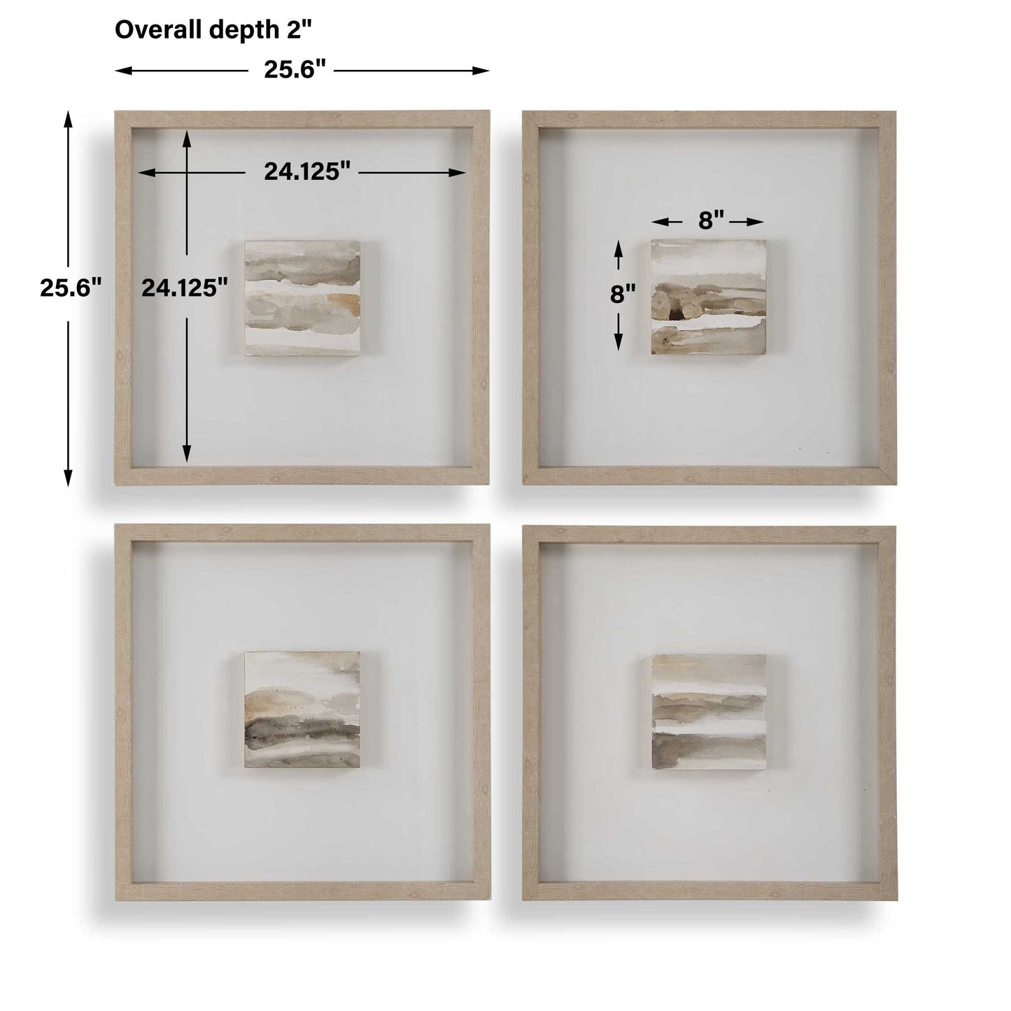 Studying Sepia Hand Painted Canvases Set/4