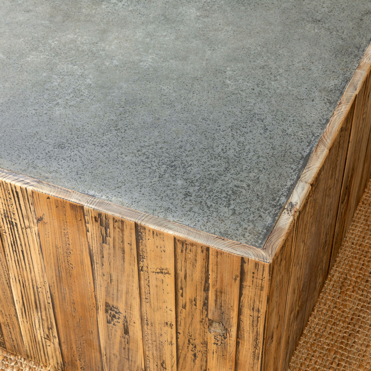 Zinc Top Coffee Table Close-up