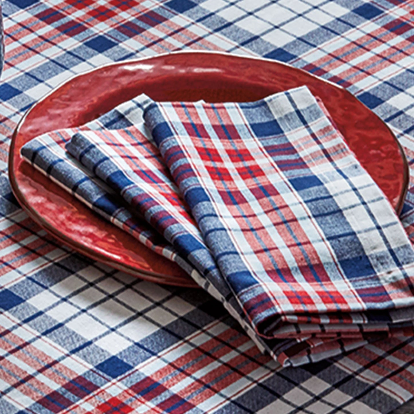 Americana Plaid Napkins - Set of 4