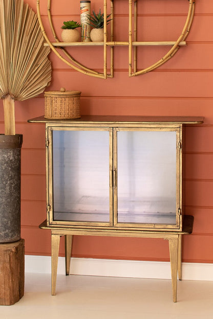 Antique Brass Two-Door Cabinet