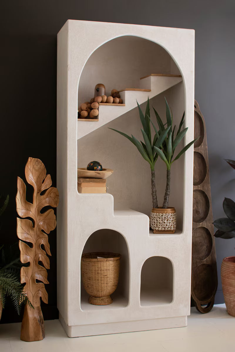 Arched Shelving Unit w/ Stairstep Detail