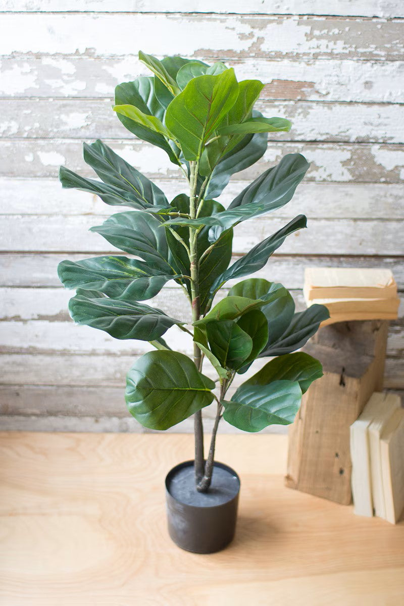 Artificial Potted Fiddle Leaf Plant