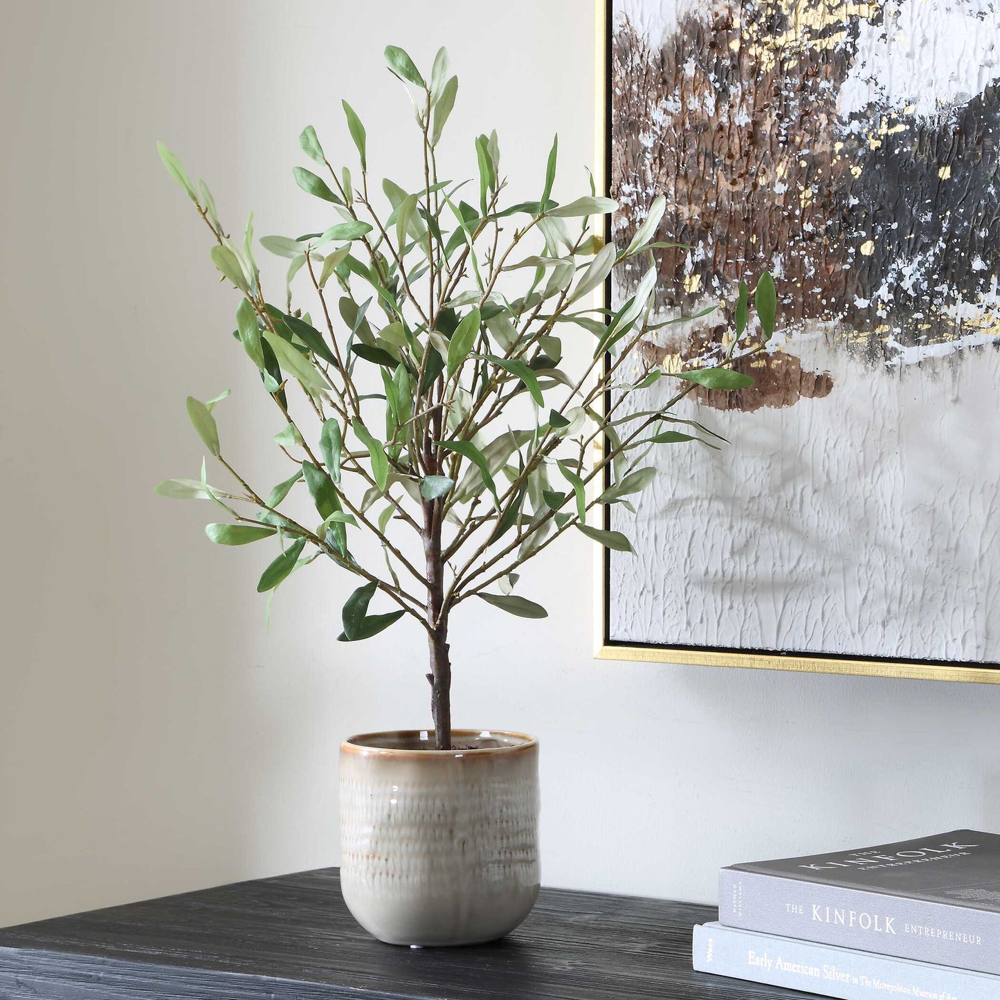 Solea Olive Accent & Textured Vase