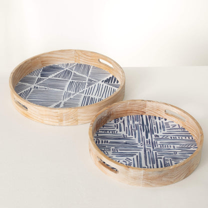 Beachcomber Patterned Trays - Set of 2