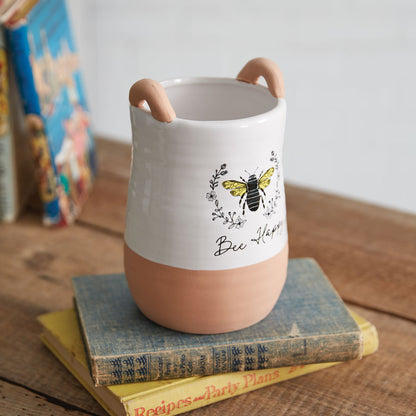 Bee Happy Jug Vase Side