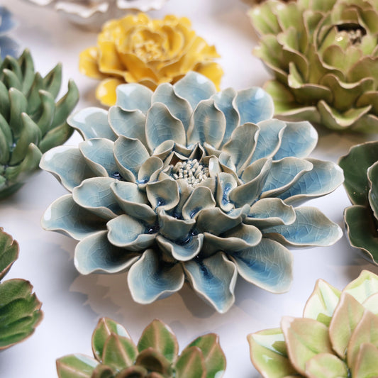 Blue Aphrodite Dahlia Wall Flower