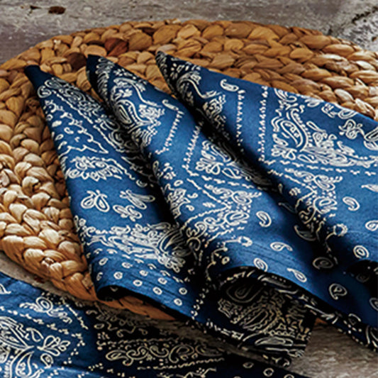 Blue Bandana Napkins - Set of 4
