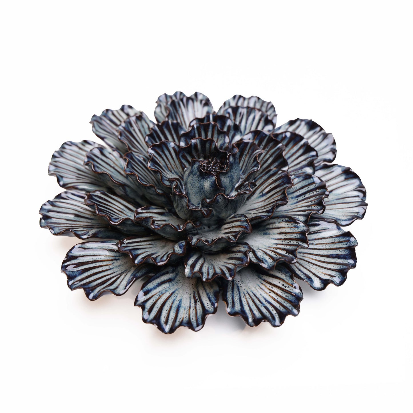 Blue Dinnerplate Dahlia Ceramic Wall Flower