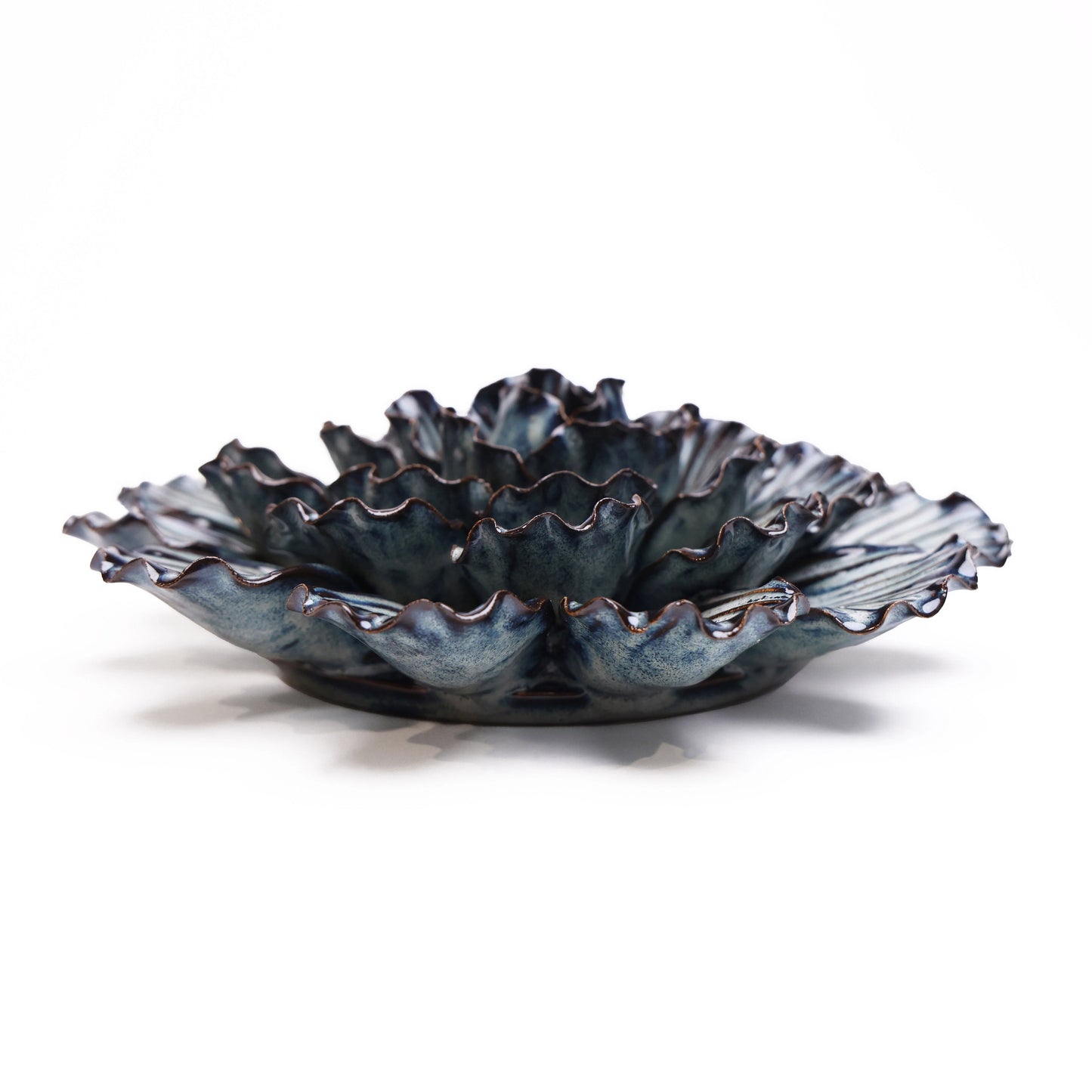 Blue Dinnerplate Dahlia Ceramic Wall Flower