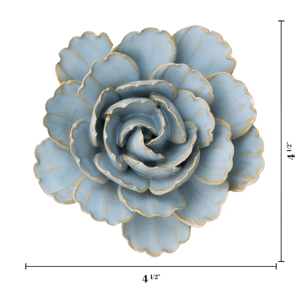 Robin's Egg Blue Peony Wall Flower