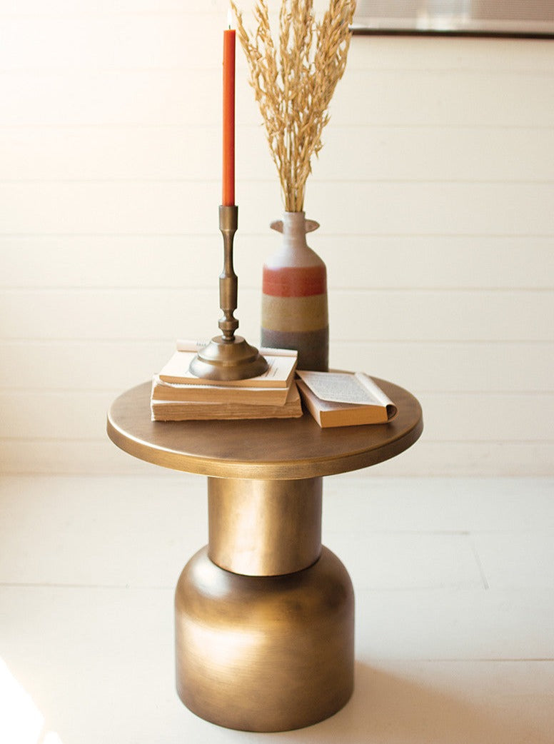 Brass Metal Accent Table