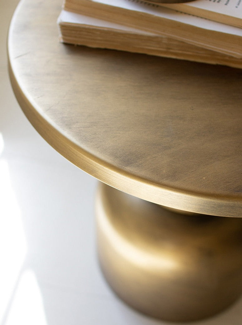 Brass Metal Accent Table Close-up