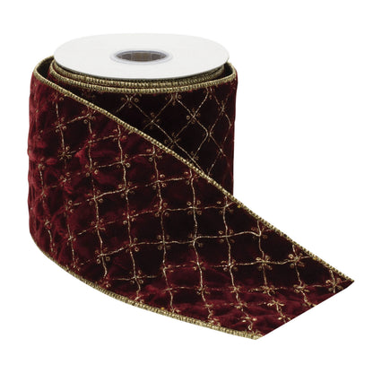 Burgundy Velvet Ribbon - 4" x 5yds
