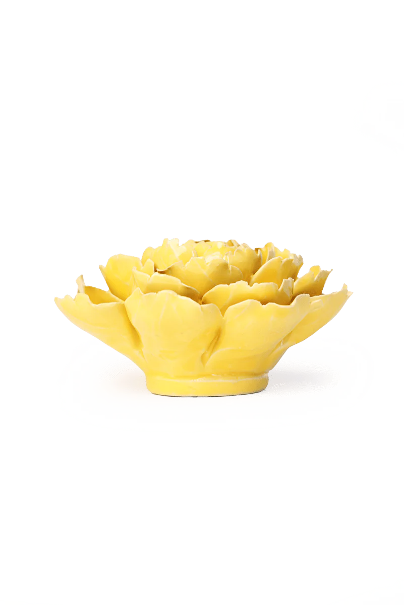 Buttercup Yellow Peony Ceramic Wall Flower