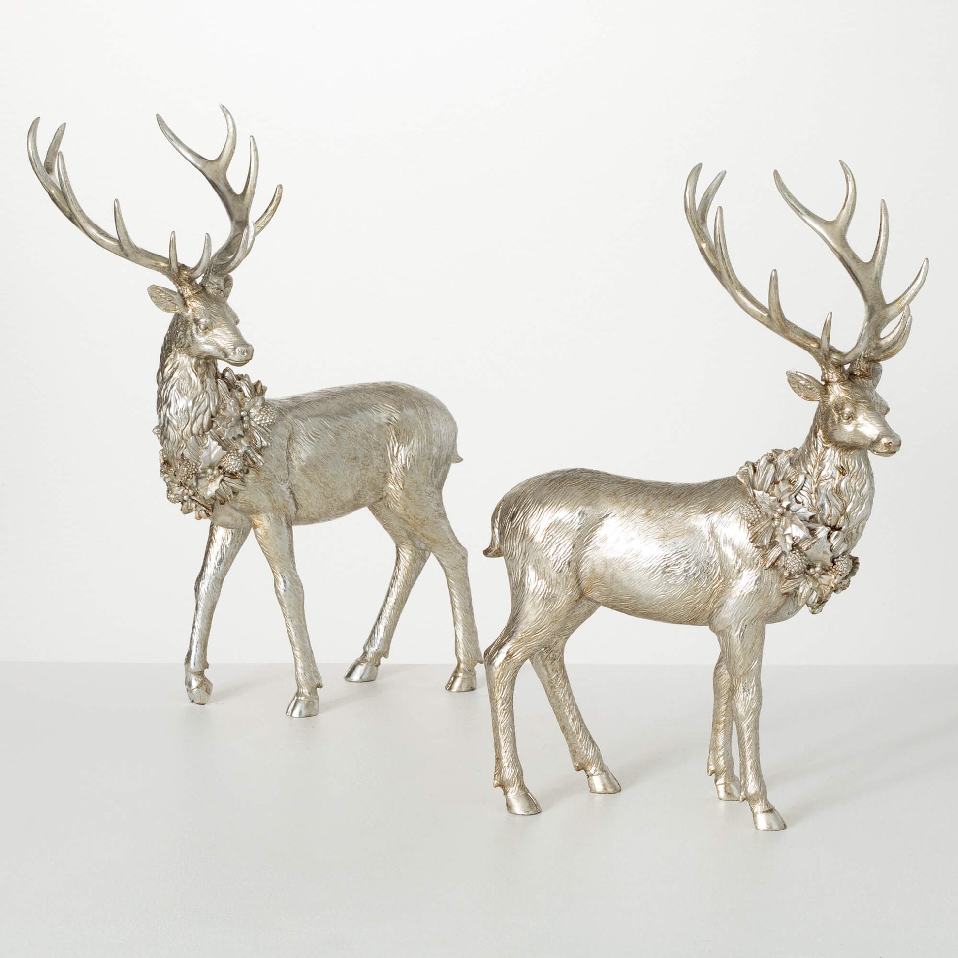 Champagne Deer Figurine Set