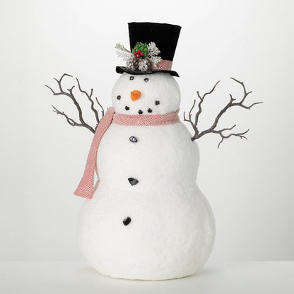 Large Cheerful Snowman Decoration White