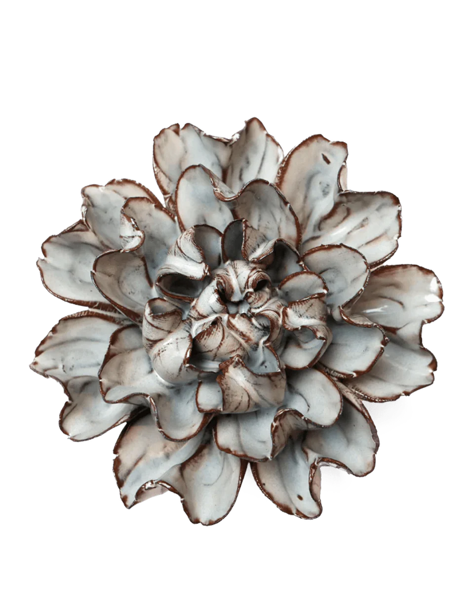 Chocolate Mint Lisianthus Ceramic Wall Flower