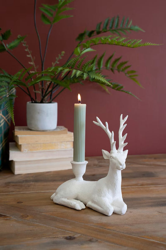 Christmas Deer Taper Candle Holder - Set of 2