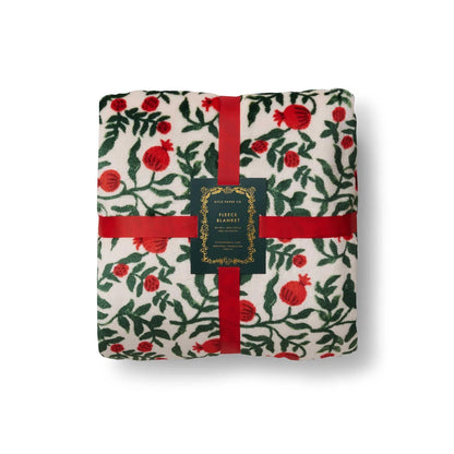 Christmastide Pomegranate Fleece Blanket