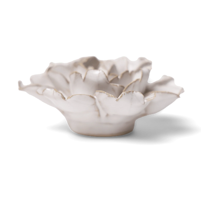 Coastal Ivory Rose Ceramic Wall Flower