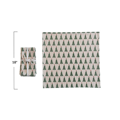 Napkins w/ Christmas Trees - S/4