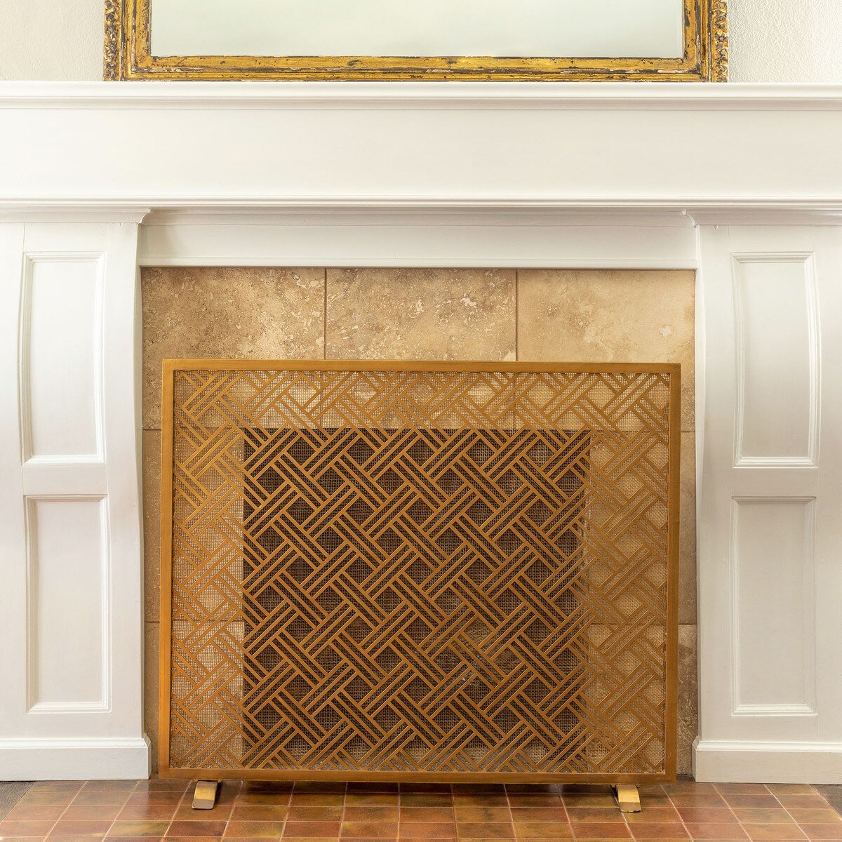 Cross Hatch Fireplace Screen