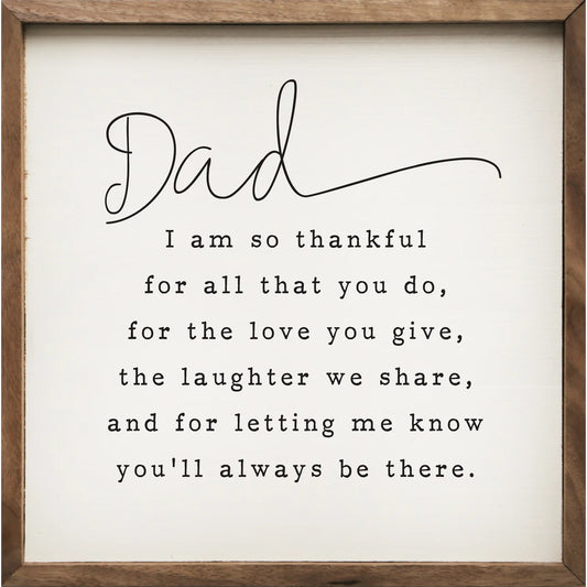 Thankful for Dad Wooden Art
